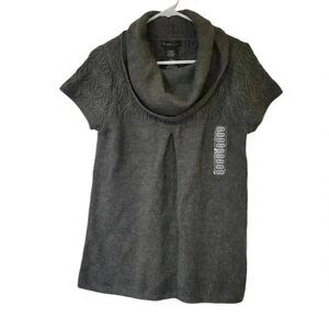 Design History Women's Chrome Heather Gray Acrylic Cowl Neck Sweater NEW